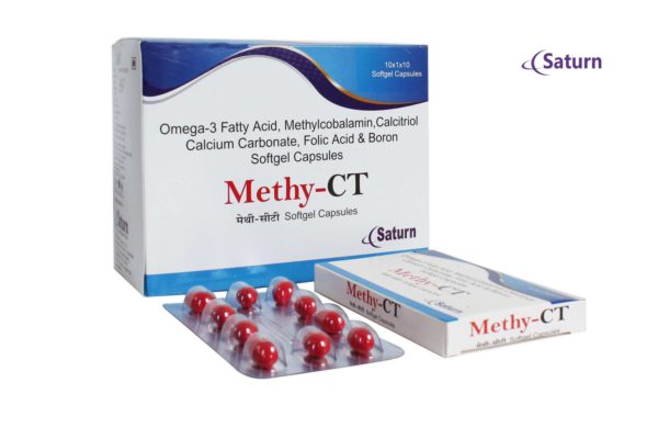 Omega 3 Fatty Acids, Methylcobalamin, Folic Acid & Calcium Carbonate Softgel Capsules | Methy-CT