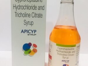 Cyproheptadine Hydrochloride Tricholine Citrate Syrup | APICYP SYRUP