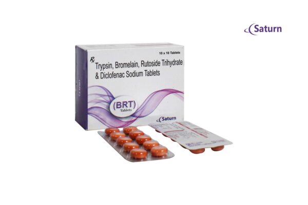 Trypsin Bromelain Rutoside Trihydrate Diclofenac Sodium Tablets | BRT Tablets