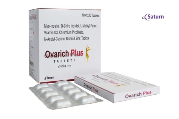 MyoInositol D-Chiro Inositol L-Methyl Folate Vitamin D3 Chromium PIcolinate N-AcetylCysteine Biotin Zinc Tablets | Ovarich Plus