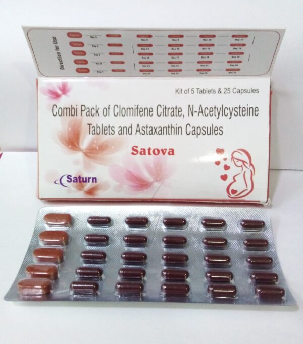 Clomifene Citrate N-Acetylcysteine Tablets and Astaxanthin Capsules | Satova