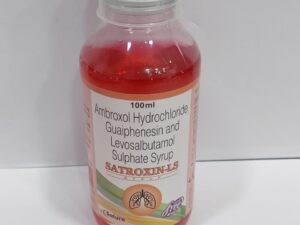 Ambroxol Hydrochloride, Guaiphenesin and Levosalbutamol Sulphate Syrup | SATROXIN-LS SyrupAmbroxol Hydrochloride, Guaiphenesin and Levosalbutamol Sulphate Syrup | SATROXIN-LS Syrup
