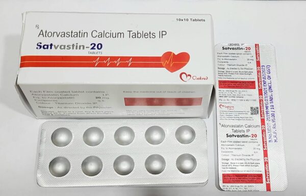 Atorvastatin Calcium Tablets | Satvastin-20 Tablets