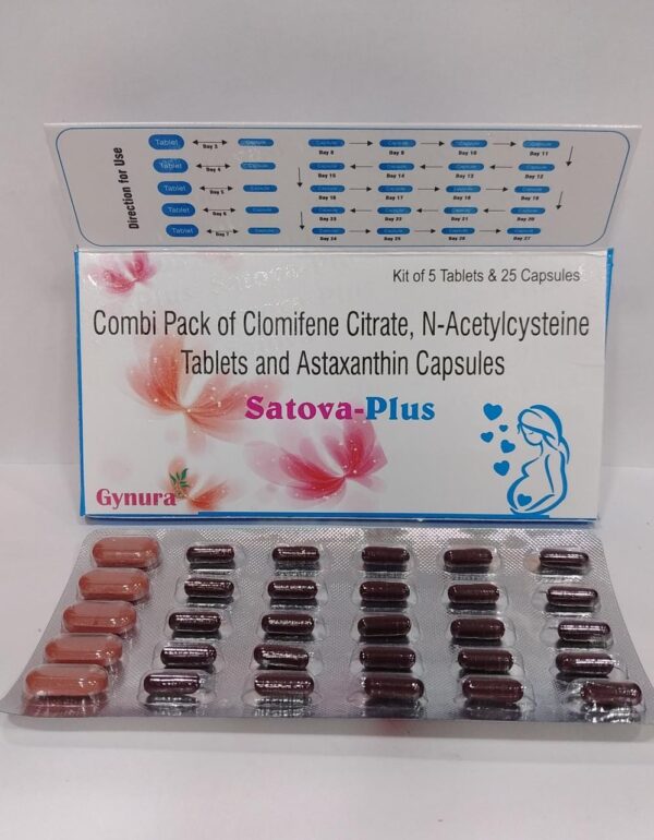 Clomifene Citrate N-Acetylcysteine and Astaxanthin Capsules | Satova Plus