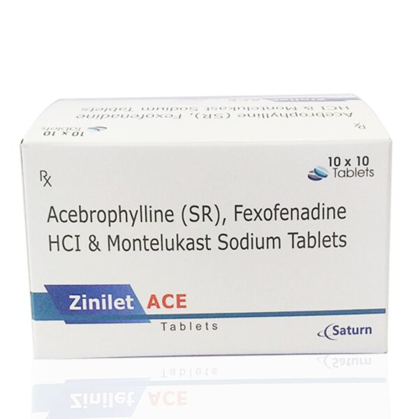 Acebrophylline Montelukast Sodium and Fexofenadine hydrochloride Tablet | Zinilet Ace
