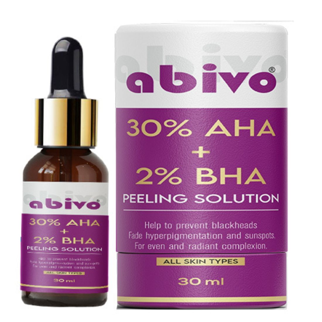 30% AHA 2% BHA Peeling Solution | Abivo Derma