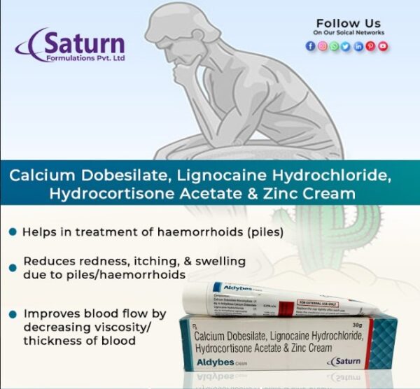 Calcium Dobesilate, Lignocaine Hydrochloride, Hydrocortisone Acetate & Zinc Cream