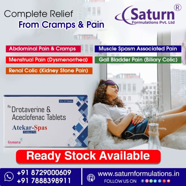 Aceclofenac Drotaverine Hydrochloride Tablets | Atekar-SPAS