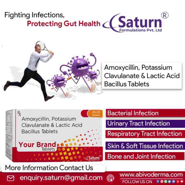 Amoxycillin Potassium Clavulanate Lactic Acid Bacillus | Clavsat LB Tablet