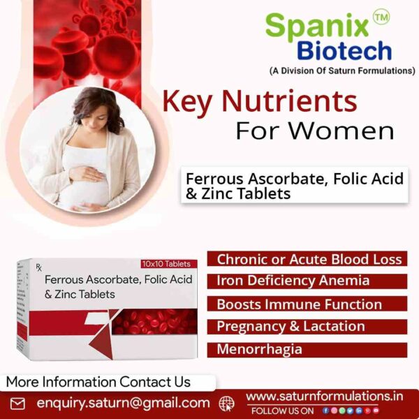 Ferrous Ascorbate Folic Acid Zinc Tablets | Fenikast XT