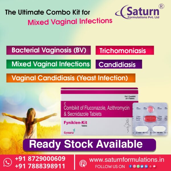 Fluconazole Azithromycin and Secnidazole Combikit | Fyniklen-Kit Tablets