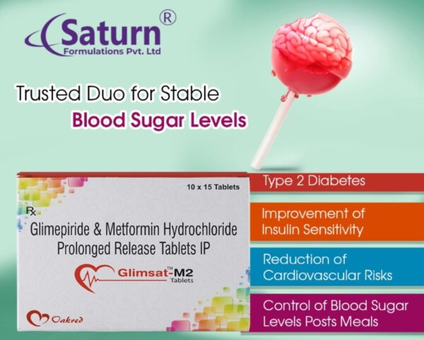 Metformin Hydrochloride Prolonged Release Glimepiride Tablets | Glimsat M2