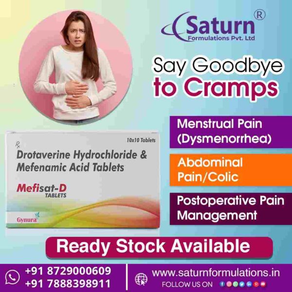Drotaverine Hydrochloride Mefenamic Acid Tablets | Mefisat-D