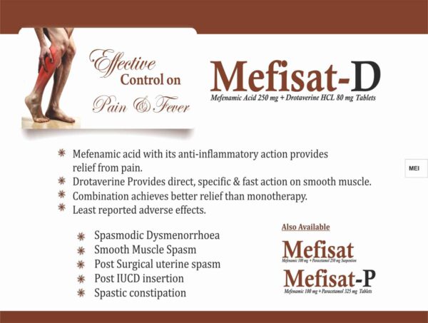 Drotaverine Hydrochloride Mefenamic Acid Tablets | Mefisat-D