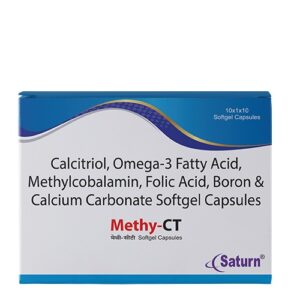 Omega 3 Fatty Acids Methylcobalamin Folic Acid Calcium Carbonate Softgel Capsules | Methy-CT