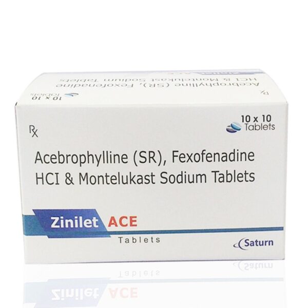 Acebrophylline Montelukast Sodium Fexofenadine Hydrochloride Tablet | Zinilet Ace