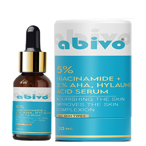 5% Niacinamide 2% AHA Hyaluronic Acid Serum | Abivo Derma