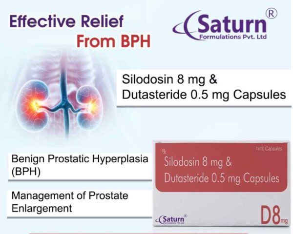 Silodosin 8 mg & Dutasteride 0.5 mg Capsule | Satzid D8