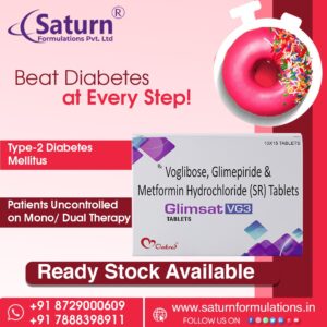 Voglibose Glimepiride Metformin Hydrochloride Tablets | Glimsat VG3