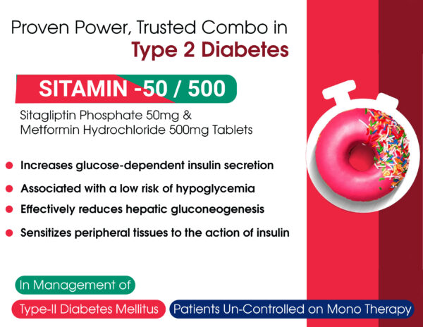 Sitagliptin Phosphate Metformin Hydrochloride Tablets | Sitamin 50/500
