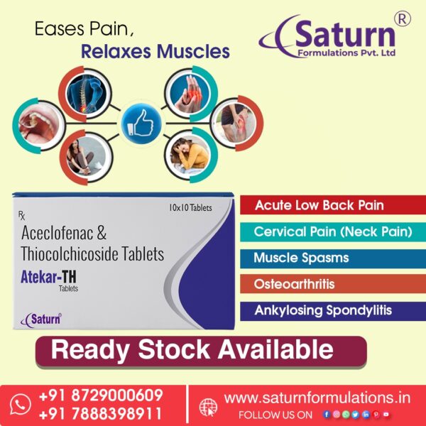 Aceclofenac and Thiocolchicoside Tablets | Atekar TH