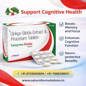 Ginkgo Biloba Piracetam Tablets | Satzyme Ginkgo
