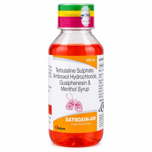 Terbutaline Sulphate Ambroxol Hydrochloride Guaiphenesin Menthol Syrup | Satroxin AM